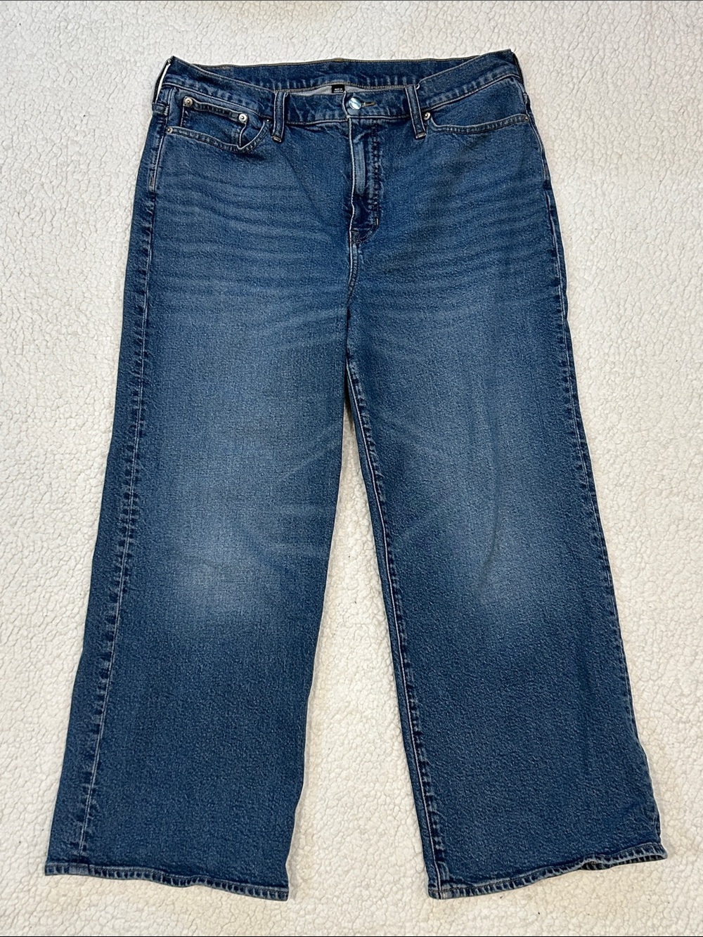J. Crew '96 Slim Wide Jeans size 34 High Rise Cropped Ankle CC583